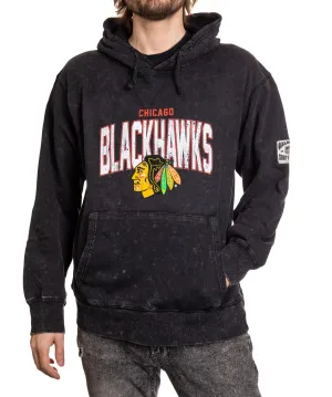 Official NHL licensed Chicago Blackhawks Unisex Acid Wash Hoodie