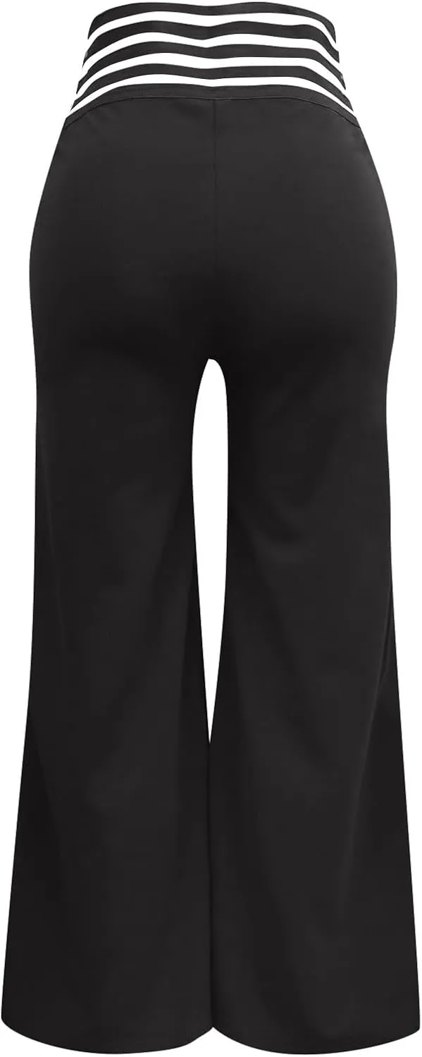 Palazzo Pants for Women Oversized Wide Leg High Waist Pants Summer Baggy Hollow Belt Lightweight Straight Leg Trouser