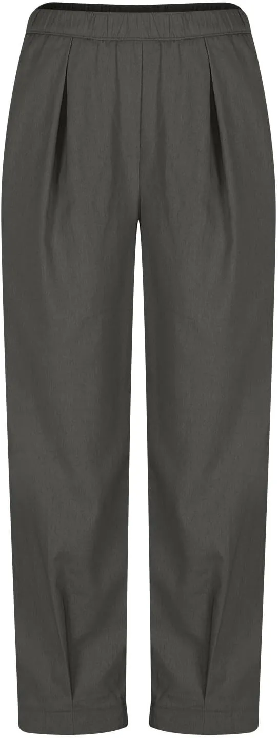 Pants for Women Women's Autumn Fashion Solid Color Elastic Waisted Casual Cropped Pants with Pockets 2024