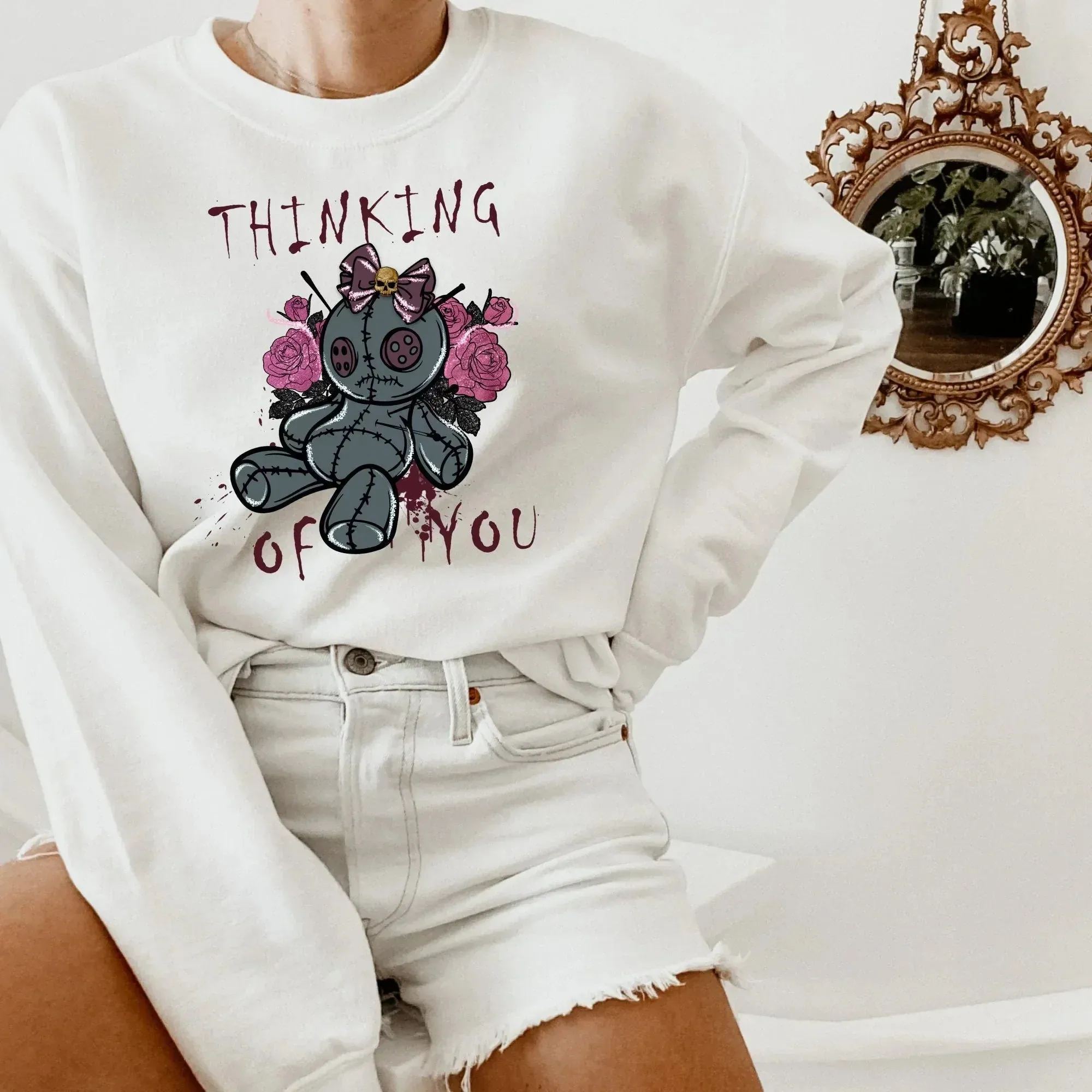 Pastel Gothic Shirt, Witchy Vibes Sweatshirt, Skull Shirt, Goth Style Grunge Shirt, Aesthetic Clothing, Trippy Gift for Her, Witch Tee