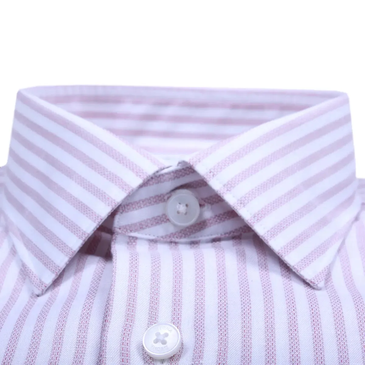 Pink & White Stripe Wrinkle Free Slim Fit Shirt