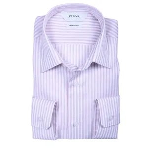 Pink & White Stripe Wrinkle Free Slim Fit Shirt