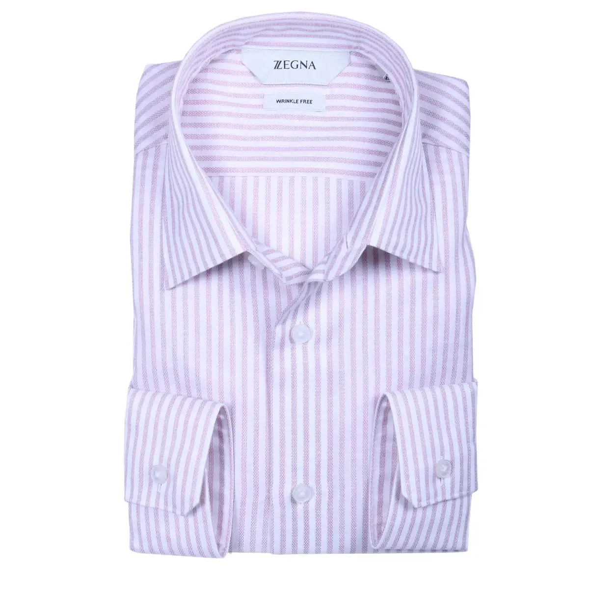 Pink & White Stripe Wrinkle Free Slim Fit Shirt