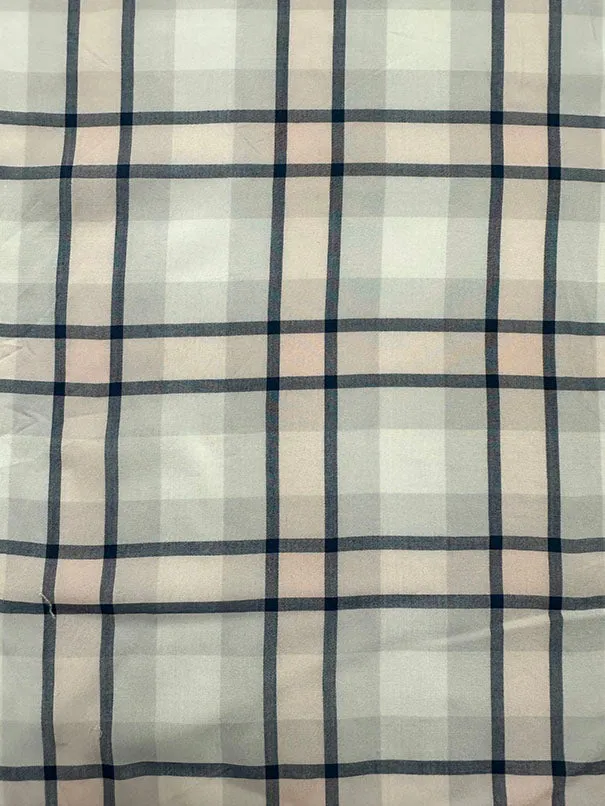 Pink Multi Plaid Print Rayon Lawn Fabric
