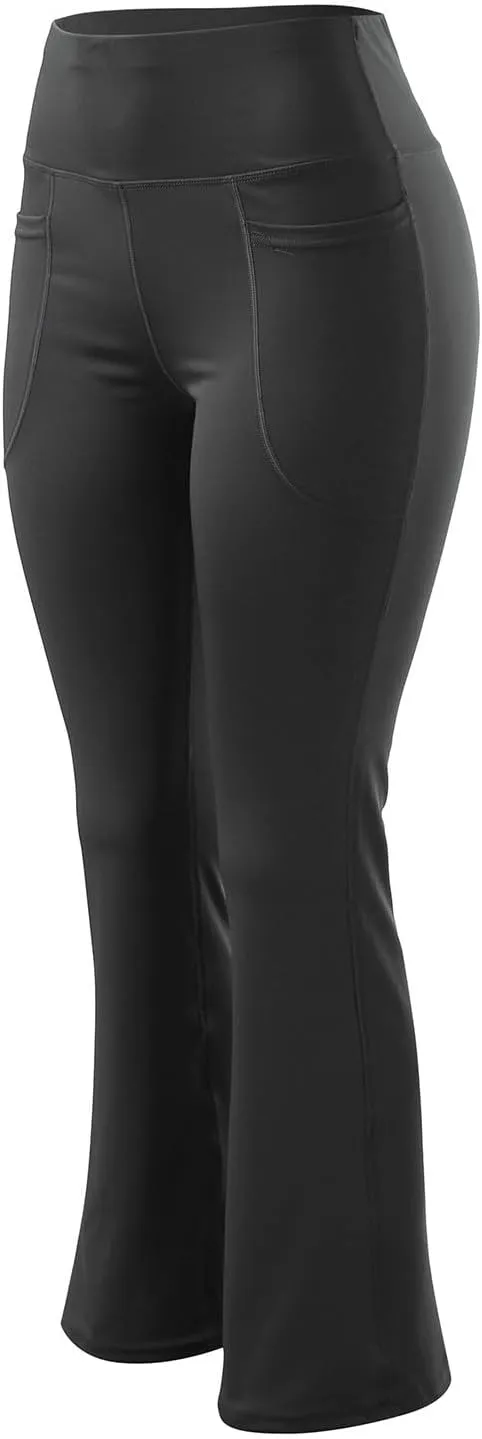 Plus Size Womens Yoga Pants Flare Leg Elastic High Waist Stretch Bootcuts Seamless Workout Bell Bottoms Leggings