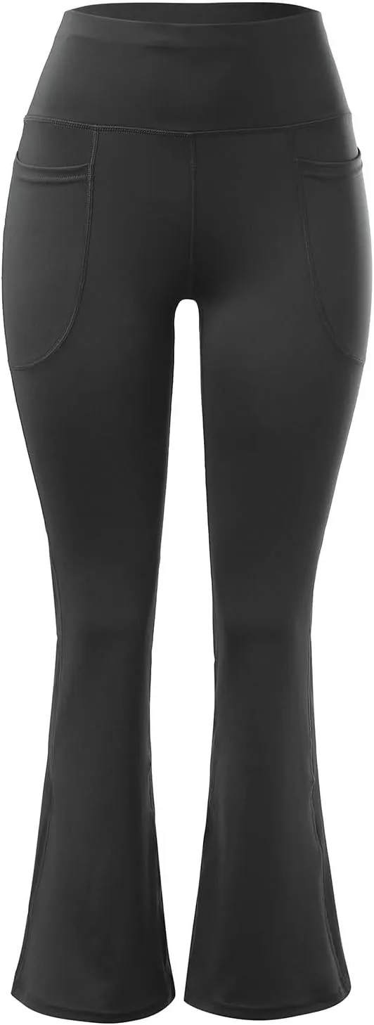 Plus Size Womens Yoga Pants Flare Leg Elastic High Waist Stretch Bootcuts Seamless Workout Bell Bottoms Leggings