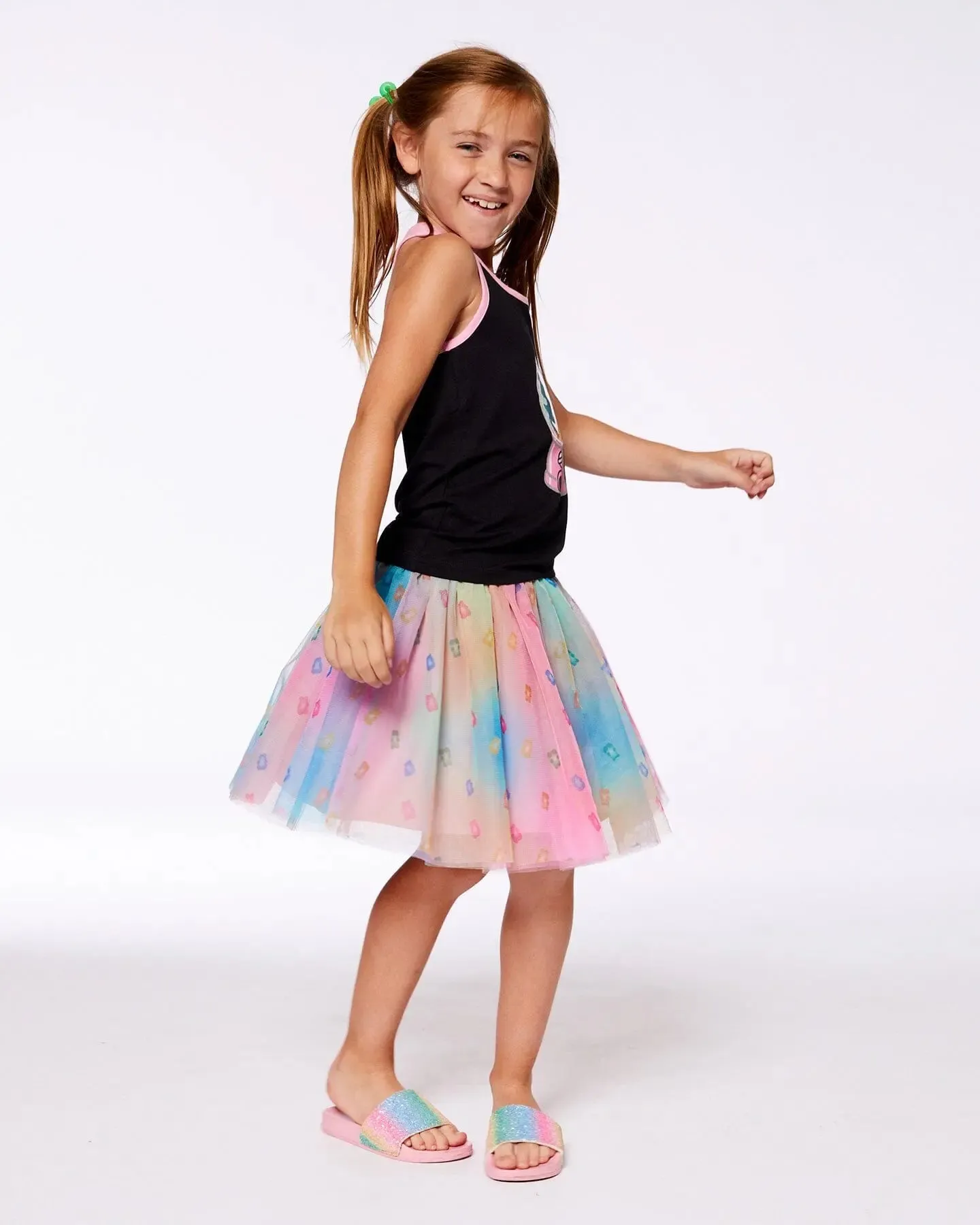 Printed Mesh Skirt Multicolored Gummies