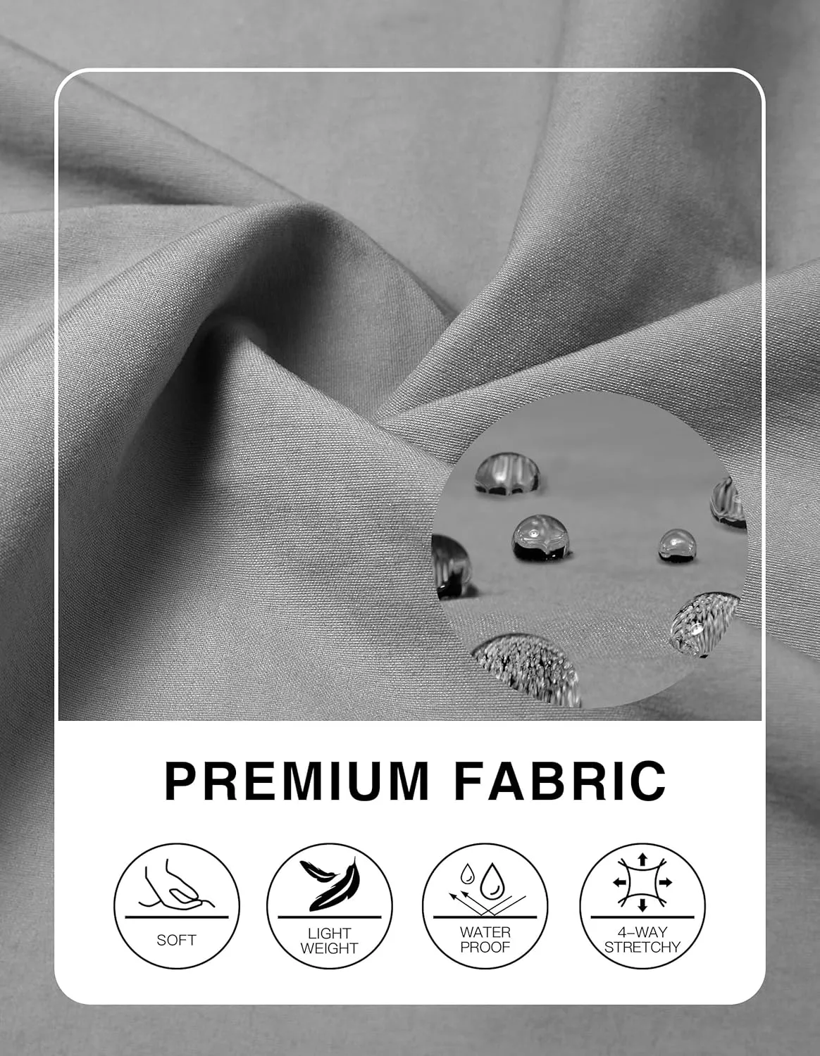 PULI Golf Pants Men Stretch Slim Fit Lightweight Waterproof Dress Casual Hiking Work Pants with Pockets