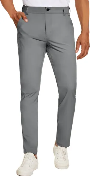 PULI Golf Pants Men Stretch Slim Fit Lightweight Waterproof Dress Casual Hiking Work Pants with Pockets