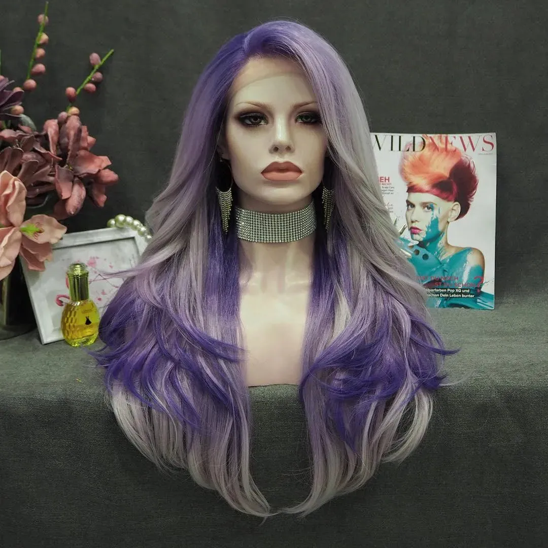 Purple and White Mixed Wig