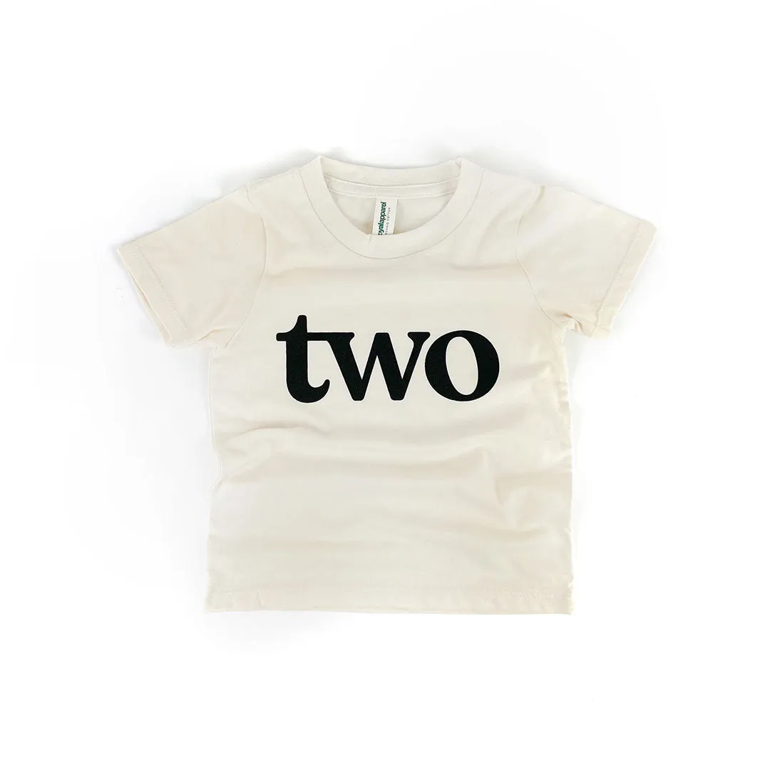 "Two" Organic Birthday Tee