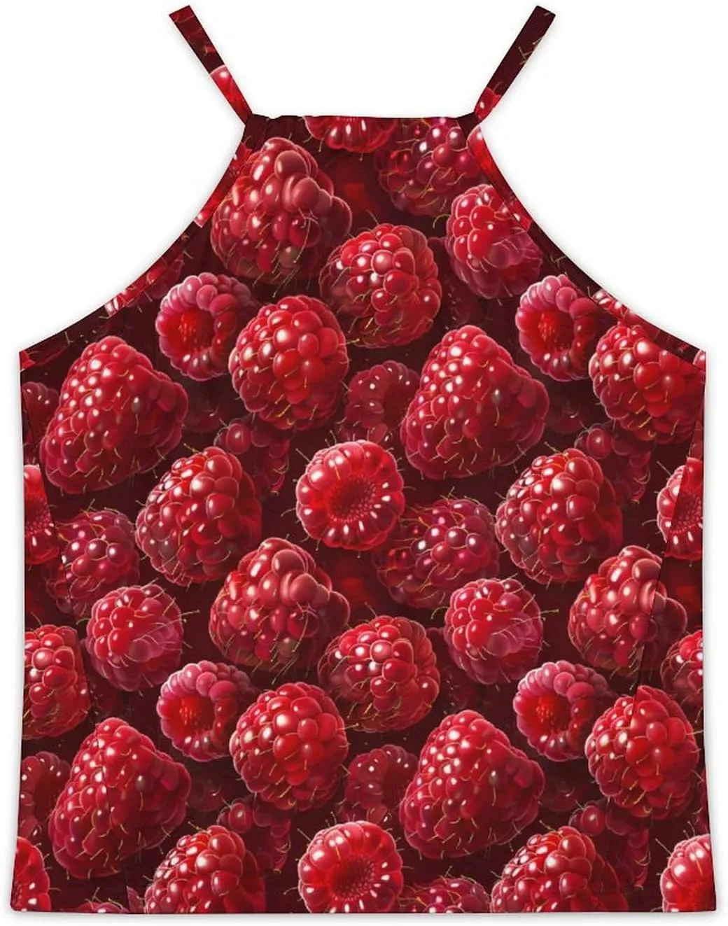 Red Raspberry Women's Tank Top Sleeveless Spaghetti Straps Tie Back Print T-shirt Tops