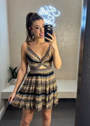 Rosie Twist Front Keyhole Mini Dress