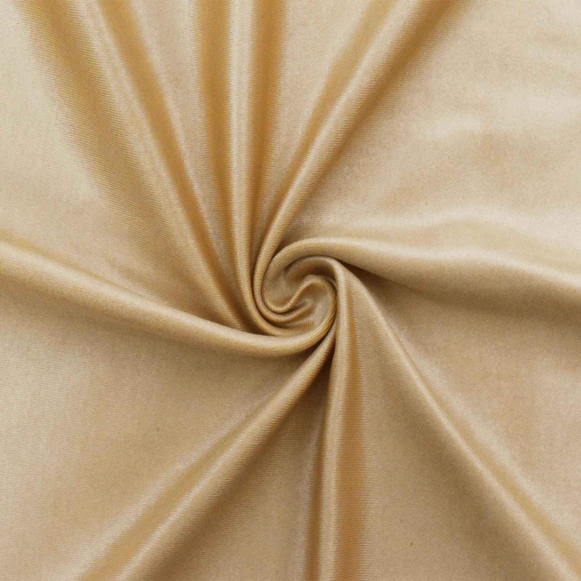 Shiny Golden Beige Famous Maker Stretch Satin Tricot Yoga Activewear Fabric