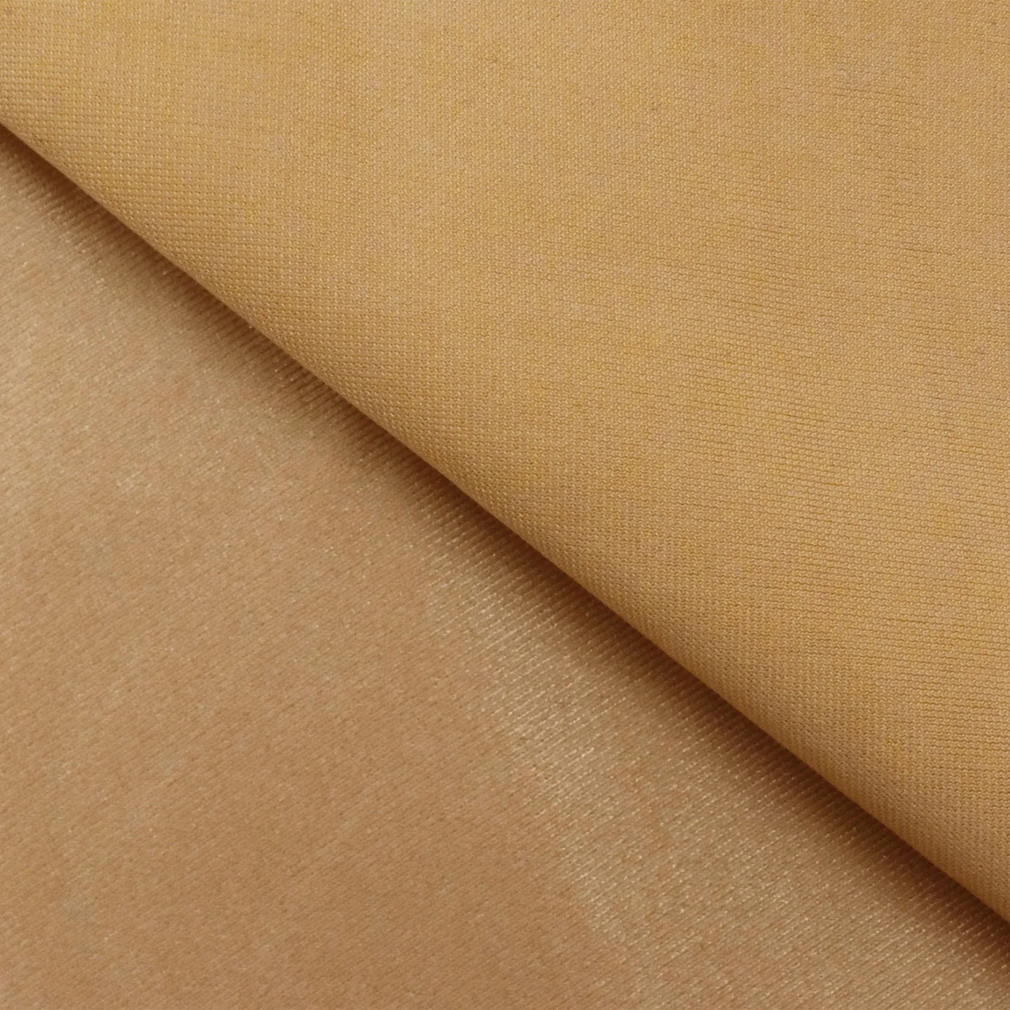 Shiny Golden Beige Famous Maker Stretch Satin Tricot Yoga Activewear Fabric