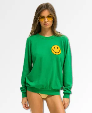 Smiley Crew Sweatshirt Kelly Green