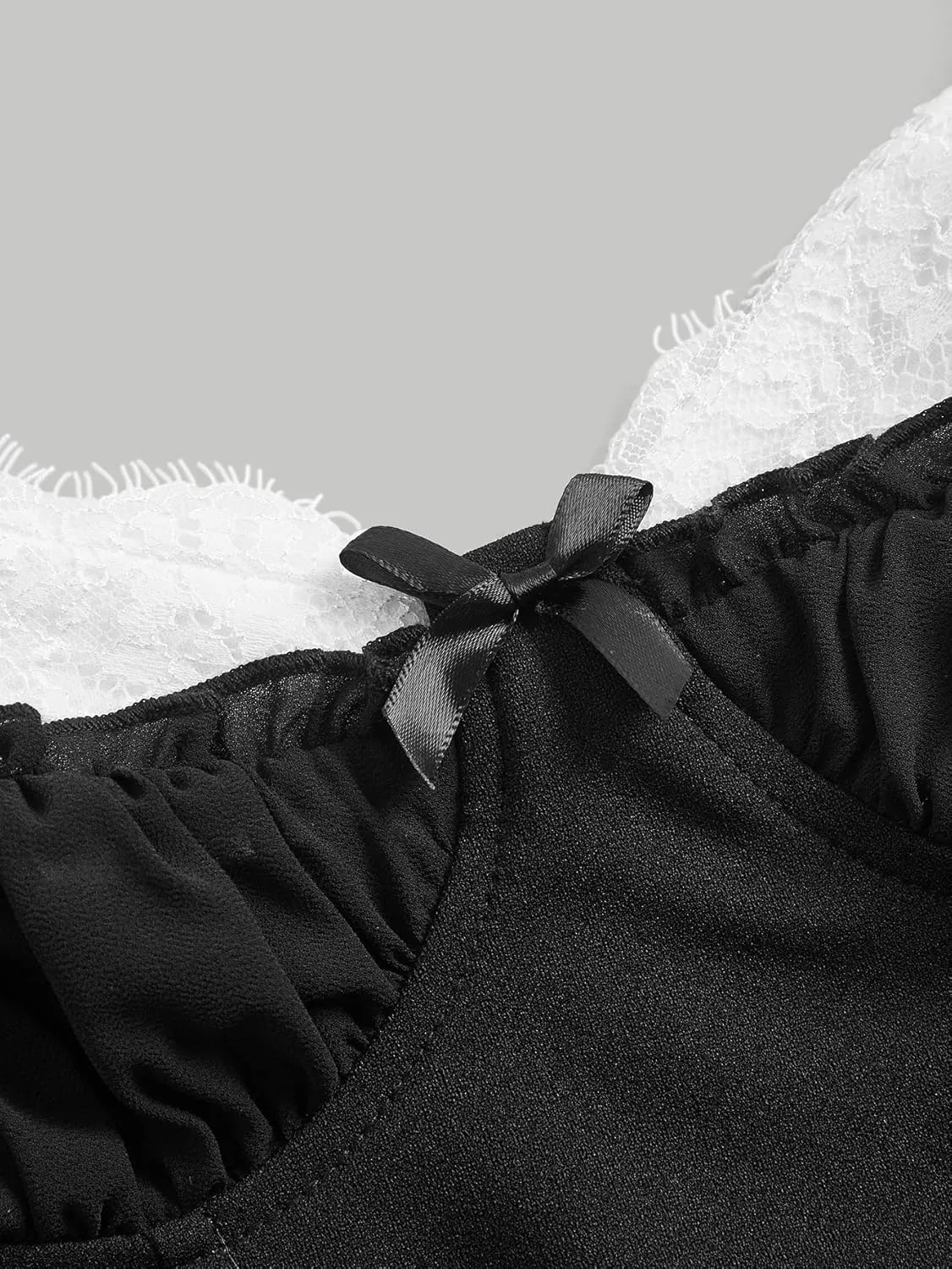 SOLY HUX Women's Contrast Lace Ruched Bust Cami Crop Top Y2k Slim Fit Tops