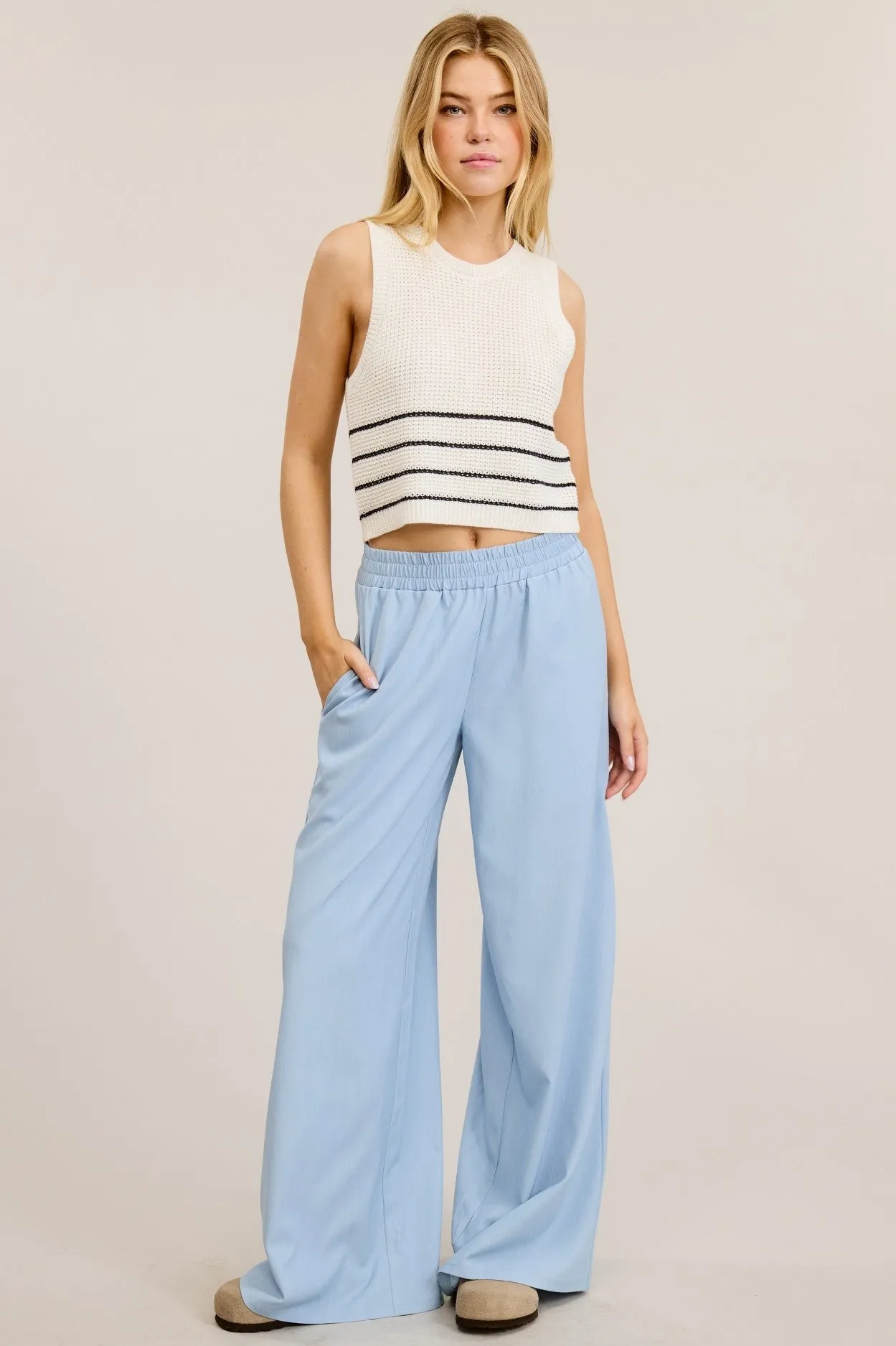 Stripe Sleeveless Knit Top