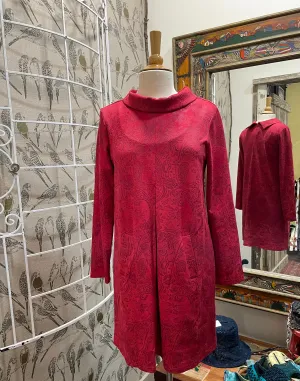 Suede Imprinted Paisley Dress
