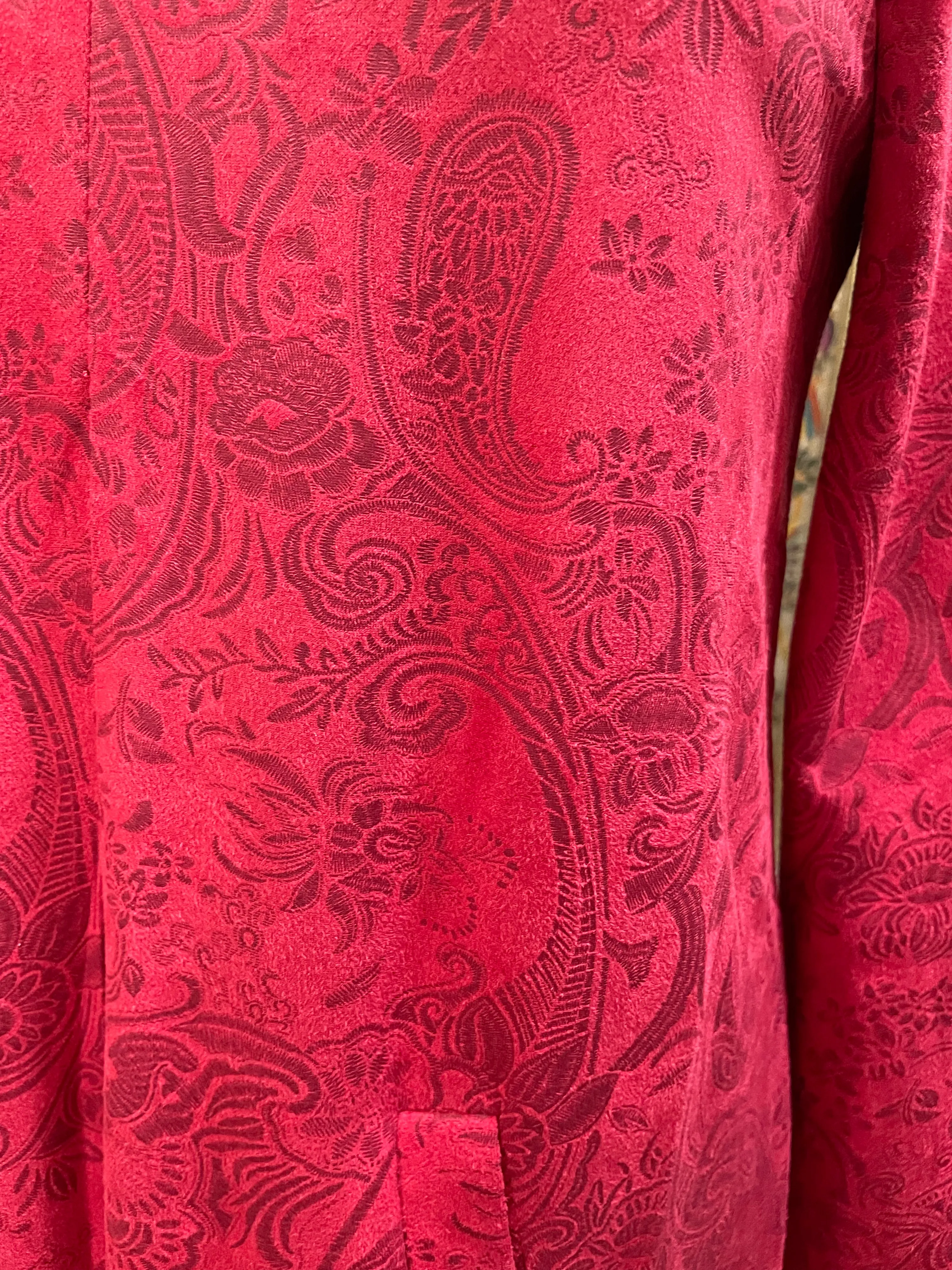 Suede Imprinted Paisley Dress