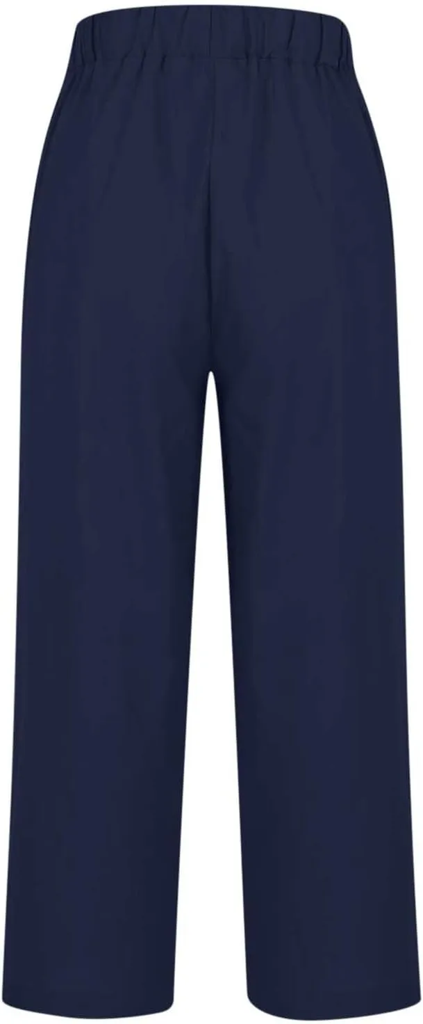 Summer Casual Wide Leg Linen Pants for Women Comfy Cotton Linen Pant Baggy Palazzo Trousers Pocket Boho Beach Outfits