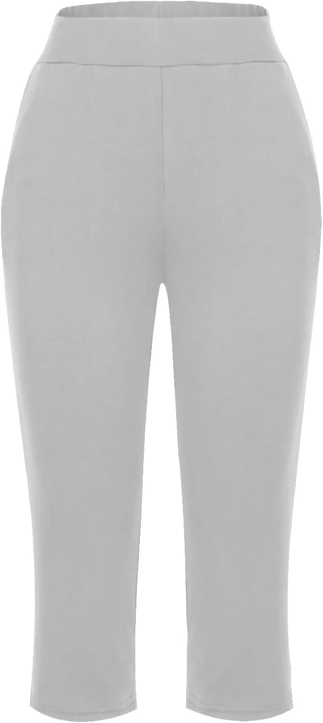 Summer Pants for Women 2024 High Waisted Straight Leg Lounge Pant Casual Trendy Capris Trousers with Pockets