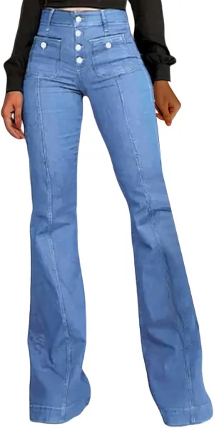 Sweatpants That Look Like Jeans High Waisted Stretchy Pull On Loose Comfy Trousers Wide Leg Denim Pants with Pockets