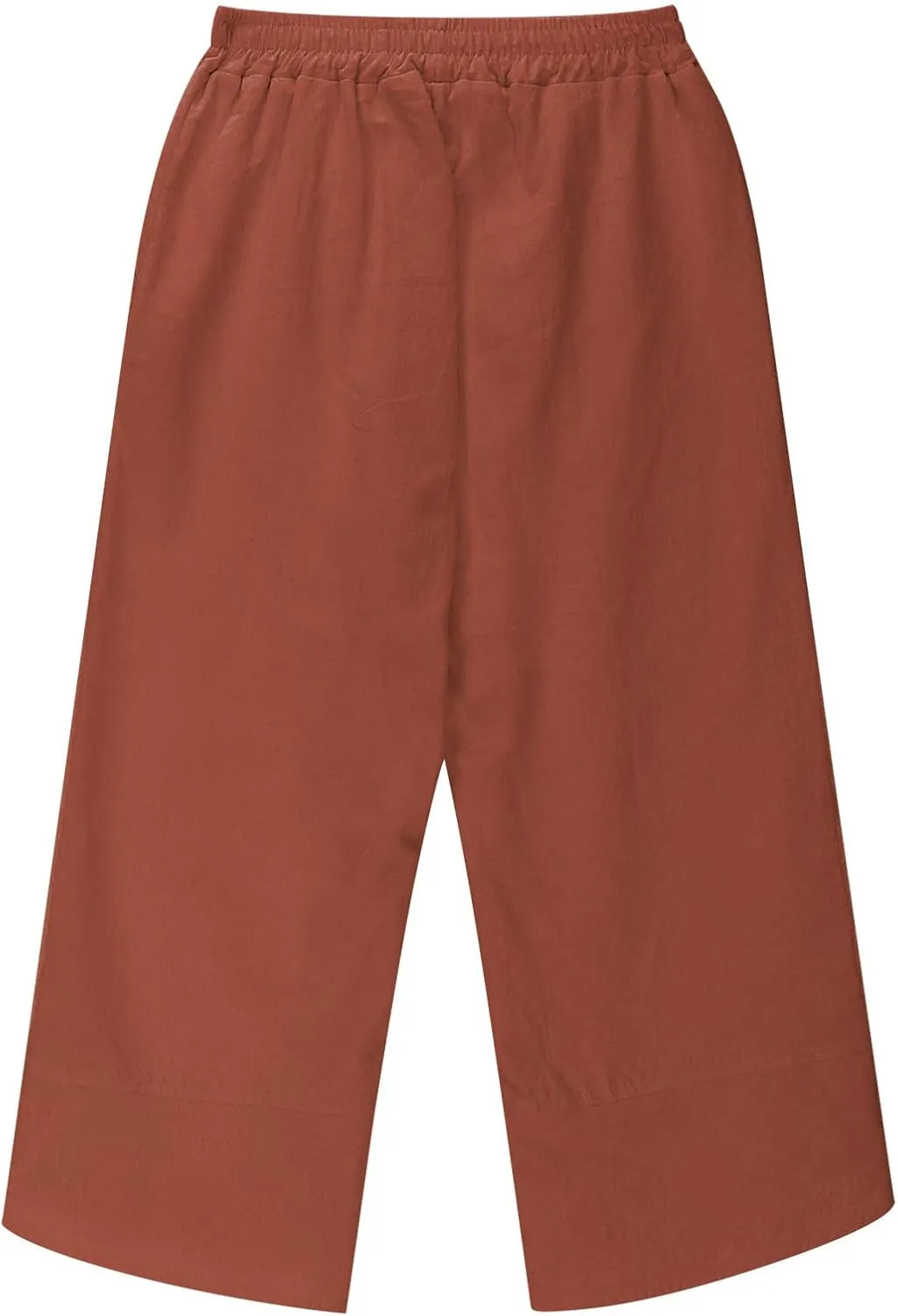 Teen Girls Palazzo Pants Summer Casual Cotton Linen Trousers Kids Lightweight Elastic Waist Solid Color Wide Leg Pant