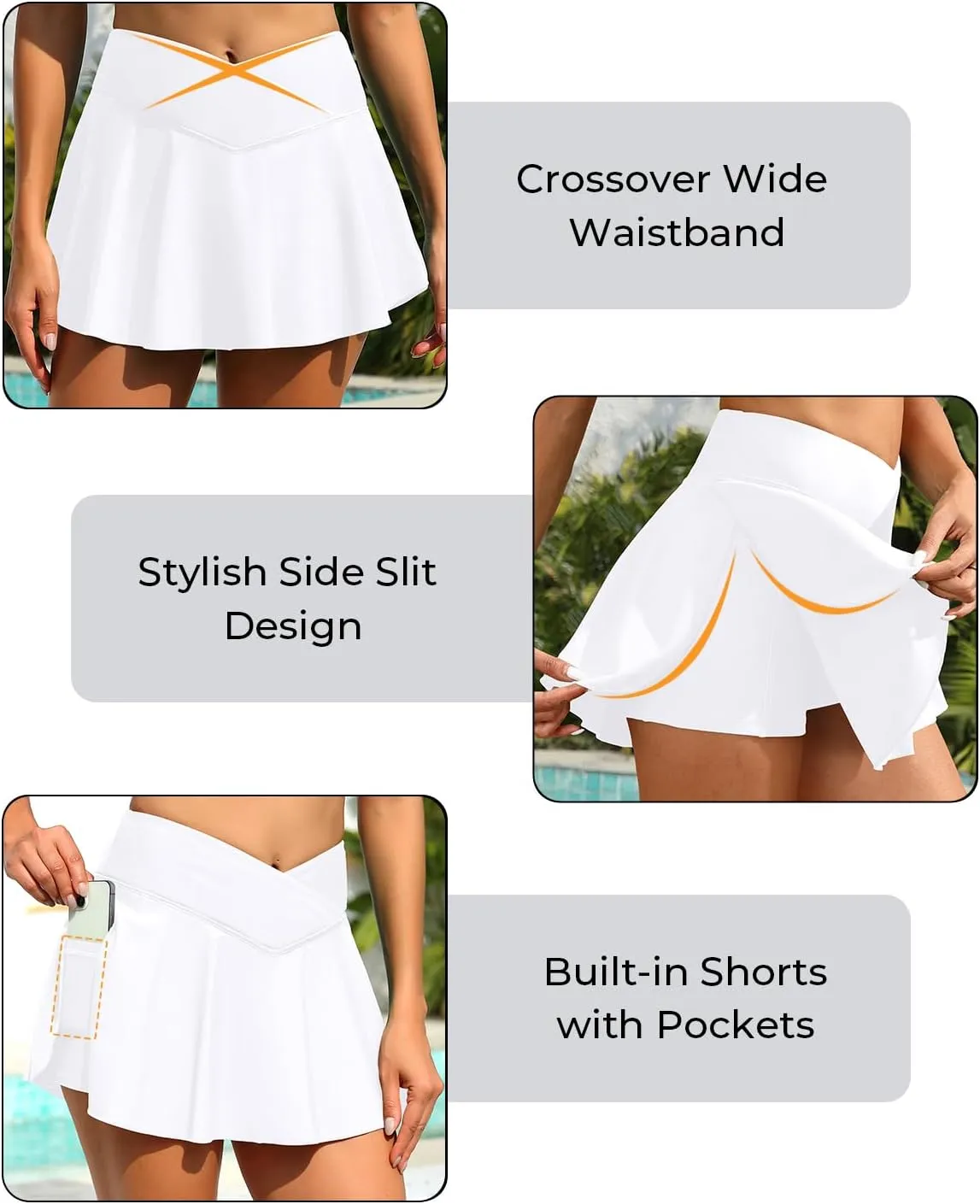 Tempt Me Women Swim Skirt - High Waisted Bathing Suit Skirt Crossover Bikini Skirt Bottoms with Pockets 2025