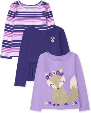 The Children's Place Baby Girls' and Toddler Long Sleeve Ruffle Top