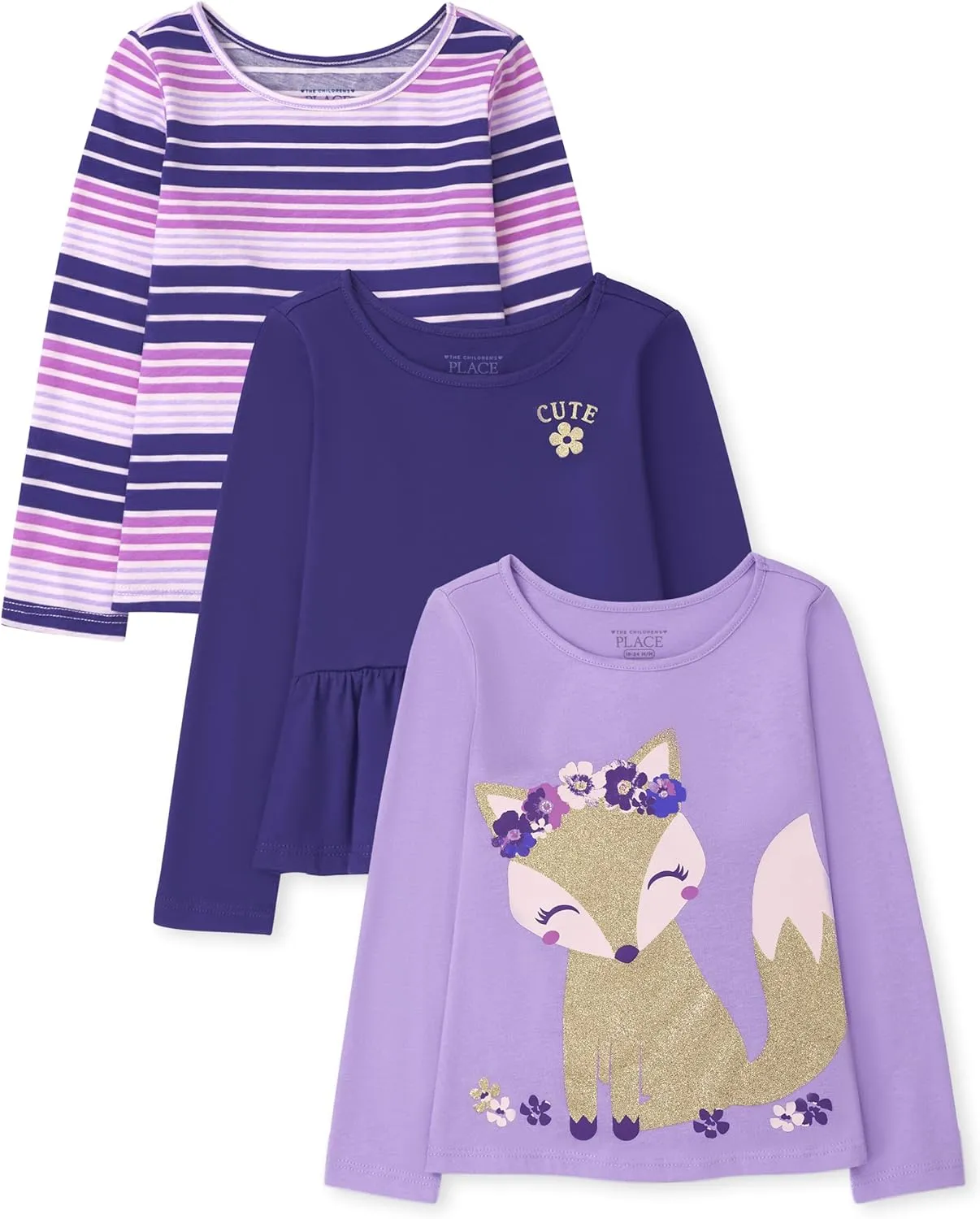 The Children's Place Baby Girls' and Toddler Long Sleeve Ruffle Top