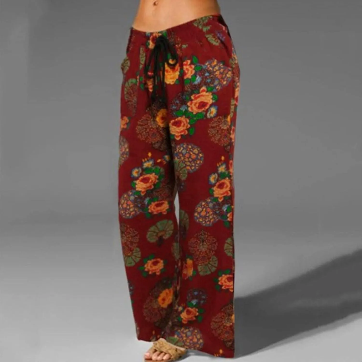 Trousers Pants for Women Vacation s Elastic Belt Waist Pants Long Trousers Linen Pant Set for Women
