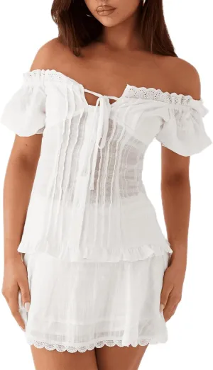 Two Piece Skirt Sets for Women Y2k Short Sleeve Button Down Shirt Flowy Ruffle Mini Skirt Summer Beach Outfits