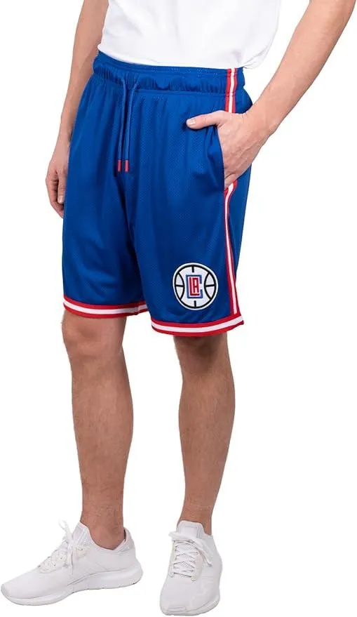 Ultra Game NBA Official Men’s Slam Active Basketball Training Shorts - Unisex, Los Angeles Clippers, Team Color|Los Angeles Clippers