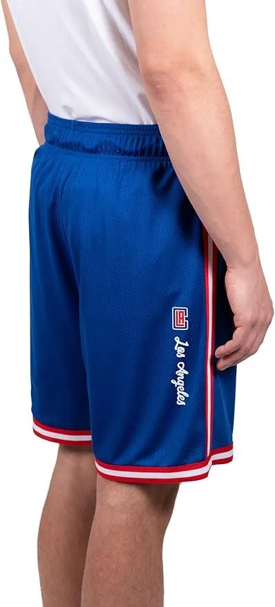 Ultra Game NBA Official Men’s Slam Active Basketball Training Shorts - Unisex, Los Angeles Clippers, Team Color|Los Angeles Clippers