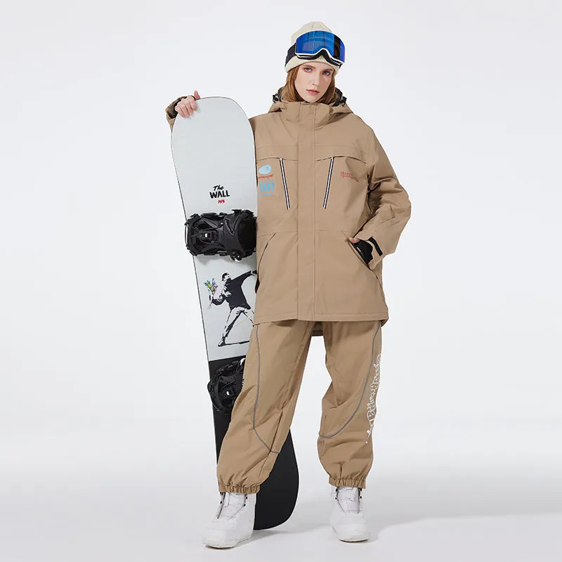 Unisex Advanture Snowsuit 2 Pieces Ski Costume Set Winter Apparrel