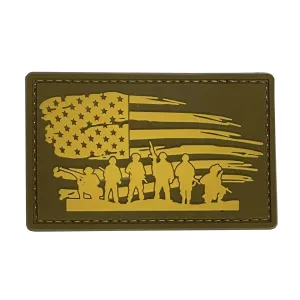 US Flag Worn w/ Soldiers Patch Tan