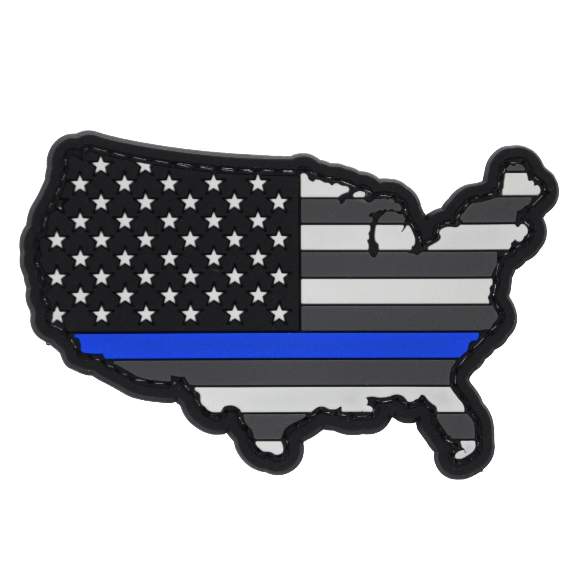USA Map Blue Line Patch