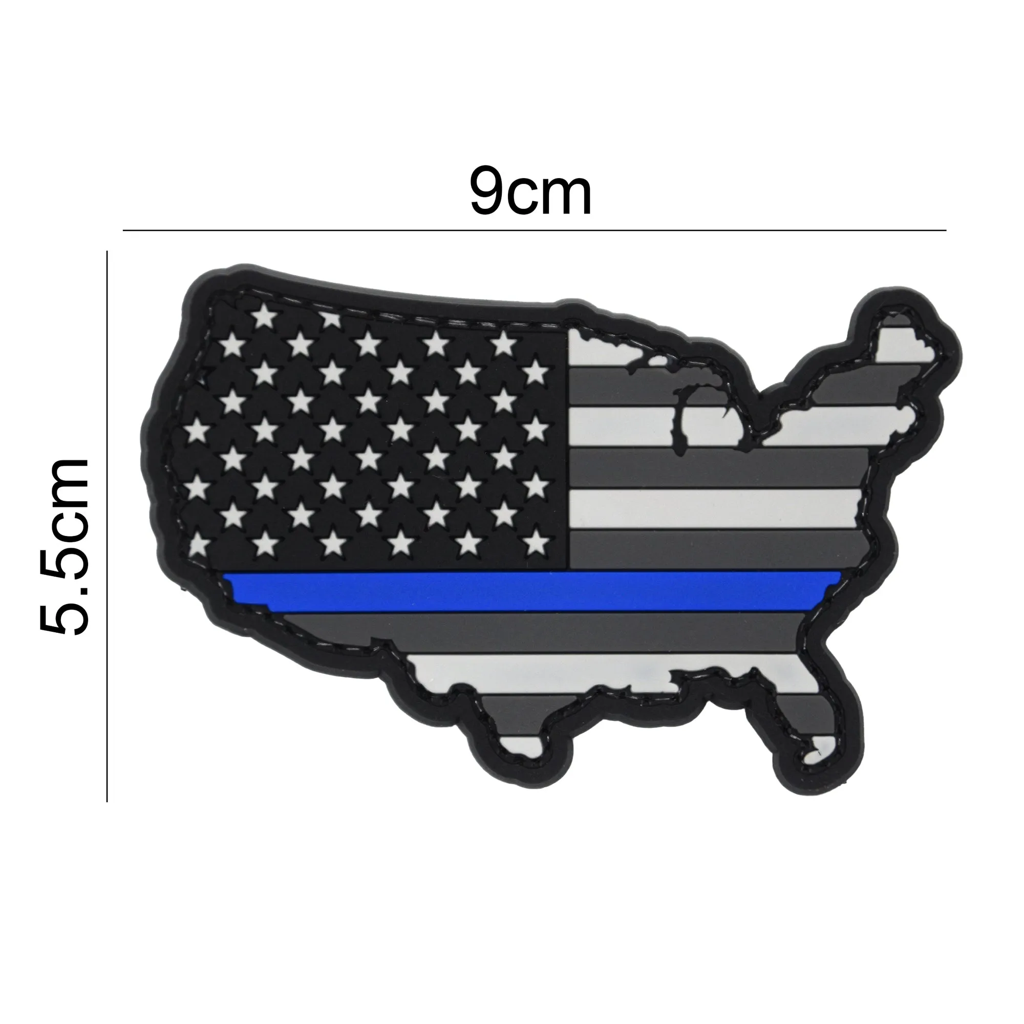 USA Map Blue Line Patch