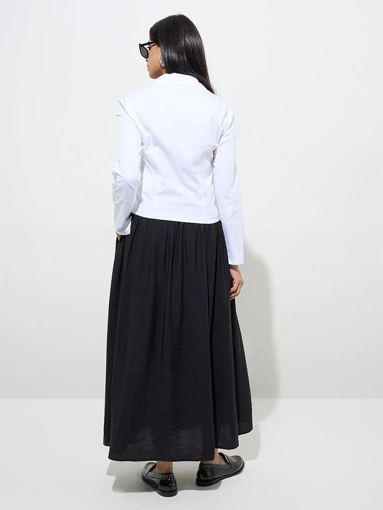 Wardrobe White Solid Cotton Top
