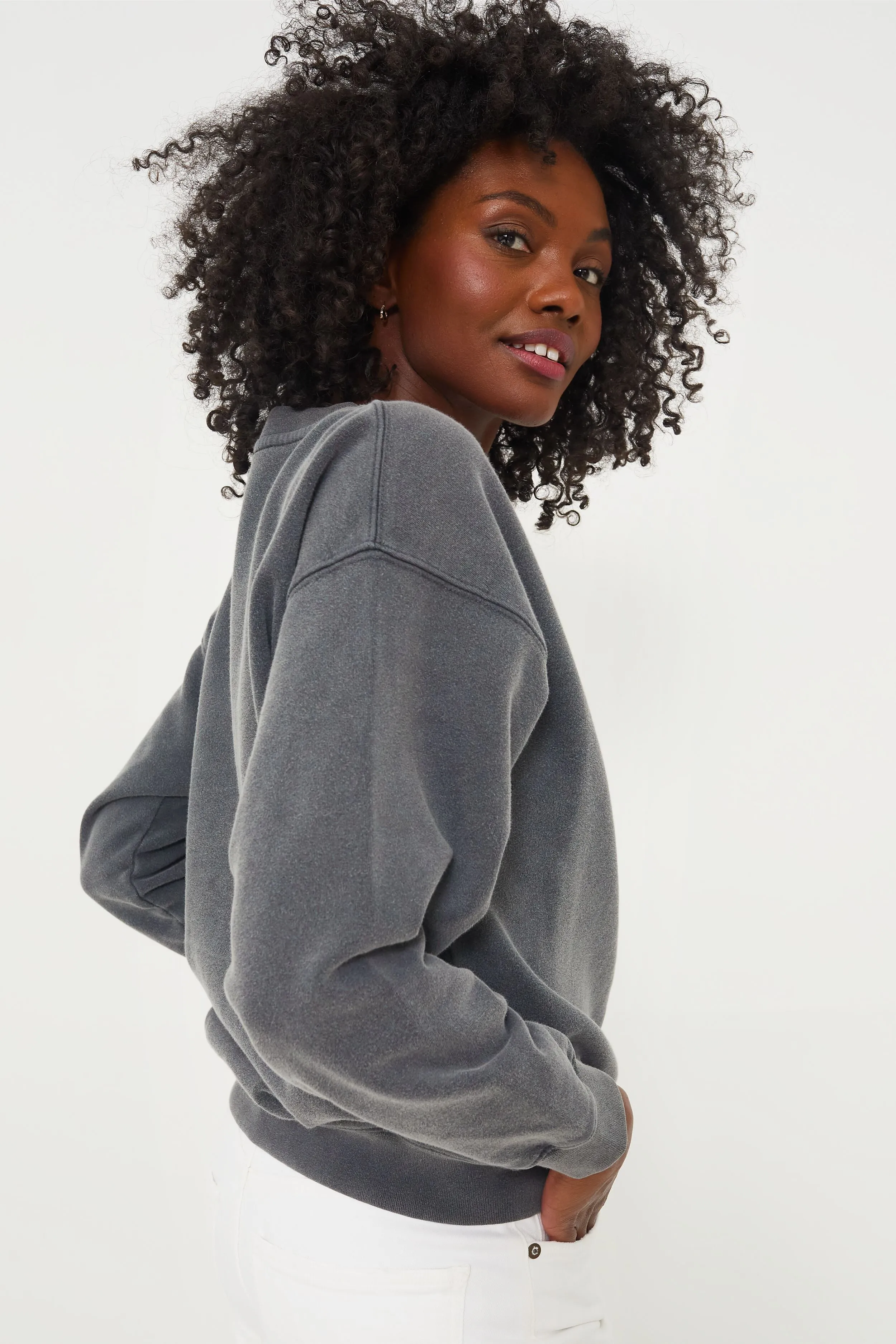 Washed Black Spencer Sweatshirt Spotted Leopard