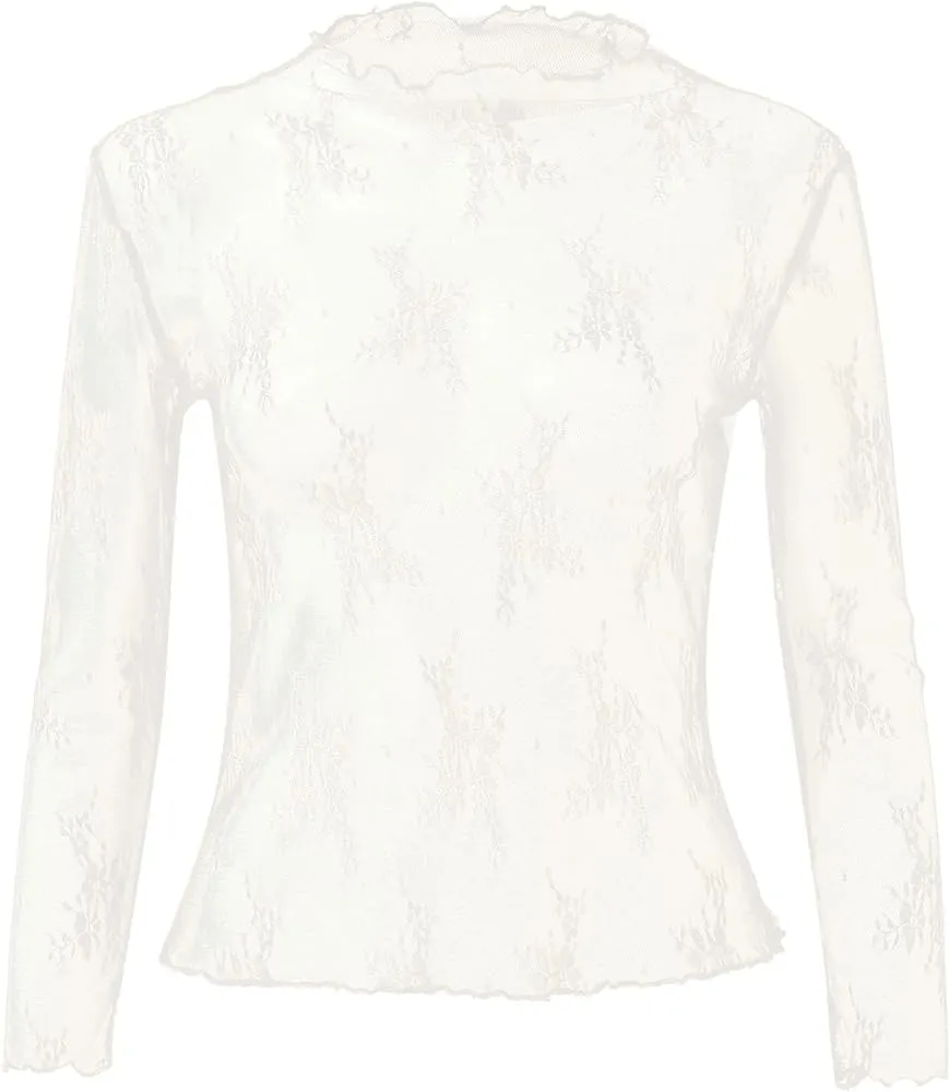 White Lace Layering Top