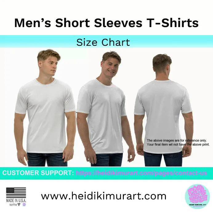 White Whales Print Men's T-shirt, Fish Artistic Marine Shirts For Men-Made in USA/EU/MX