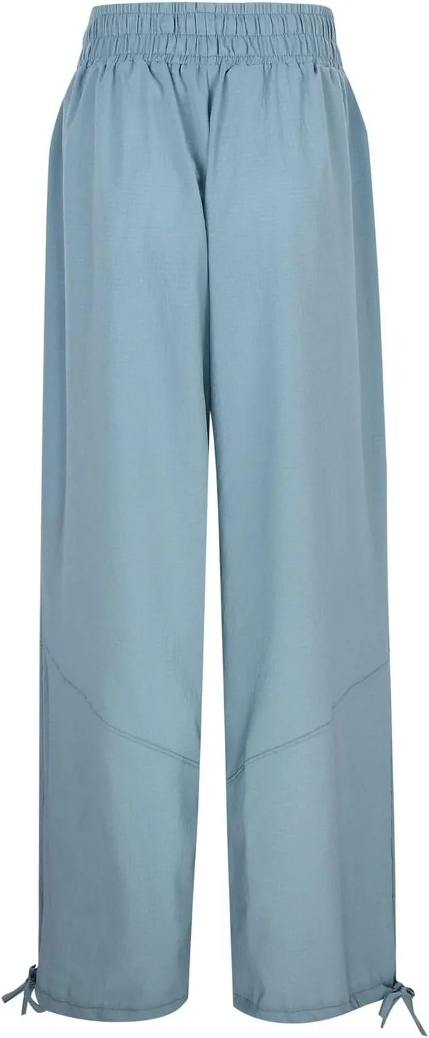 Wide Leg Pants for Women Casual Elastic High Waisted Drawstring Loose Pants Lightweight Travel Palazzo Trousers