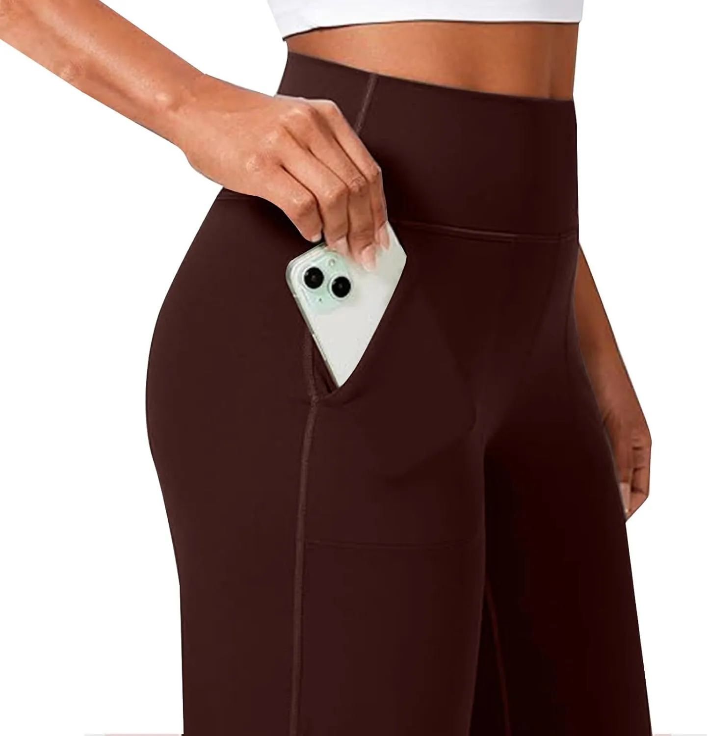 Wide Leg Yoga Pants for Women High Waist Straight Leg Trouser Stretch Lounge Pants Baggy Sweatpants with Pockets