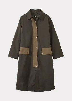 WOMAN OVERSIZED MAC - DARK PINE GREEN