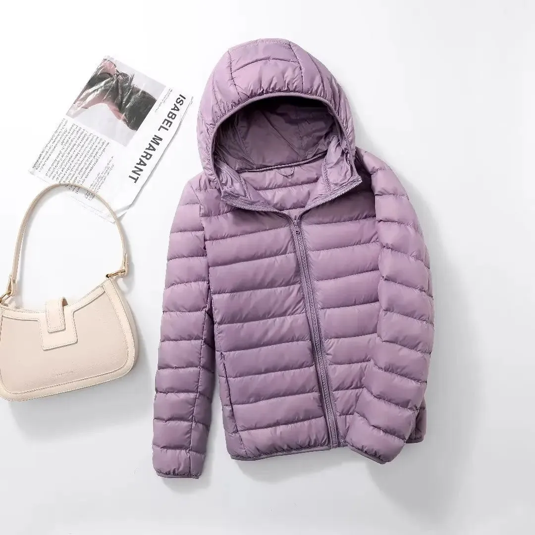 Women Puffer Jacket 15 Colors Plus Size 5XL 6XL 7XL 2022 New Spring Autumn Female Ultra Lightweight Packable Hooded Down Coats