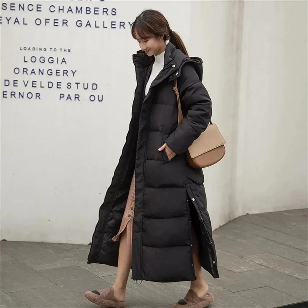 Women Winter Thicken Warm Cotton Coat Parkas Casual Hooded Padded Coat Long Winter Jacket Down Cotton Coat Coat