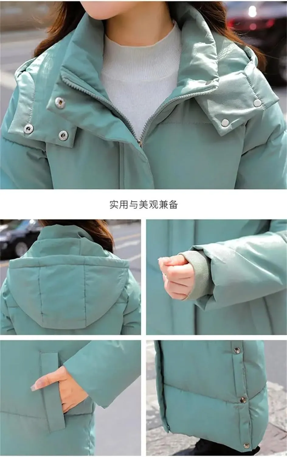 Women Winter Thicken Warm Cotton Coat Parkas Casual Hooded Padded Coat Long Winter Jacket Down Cotton Coat Coat