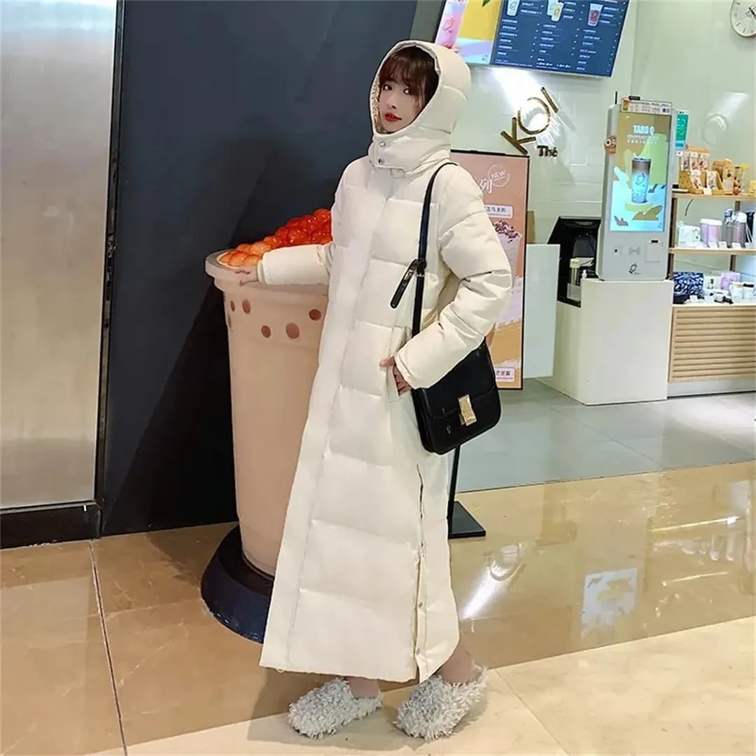 Women Winter Thicken Warm Cotton Coat Parkas Casual Hooded Padded Coat Long Winter Jacket Down Cotton Coat Coat
